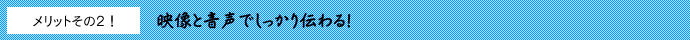 映像と音声でしっかり伝わる！
